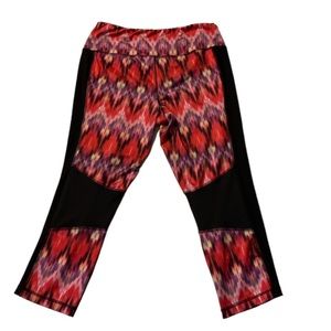 REEBOK I Leggings Workout Red Black Large